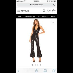 Black “by the way.” Sequin jumpsuit